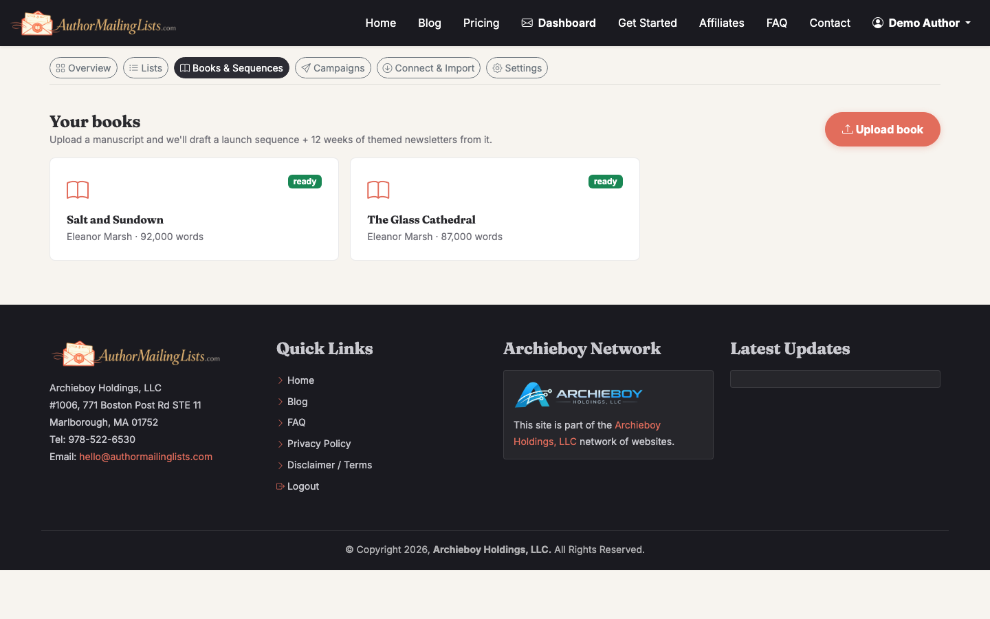 Your book catalog feeds the AI's newsletter drafts